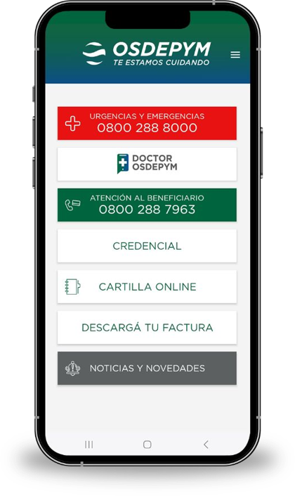 App OSDEPYM en un celular